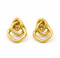 18K Gold-Plated Interlocking Geometric Stud Earrings | Anti-Tarnish Minimal Earrings for Women