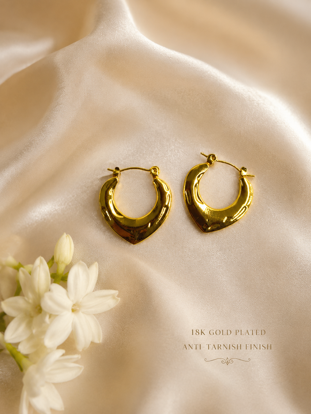 Golden Crescent Hoop Earrings