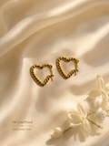 Golden Heart Twist Hoop Earrings