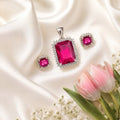 Royal Pink Crystal Jewelry Set