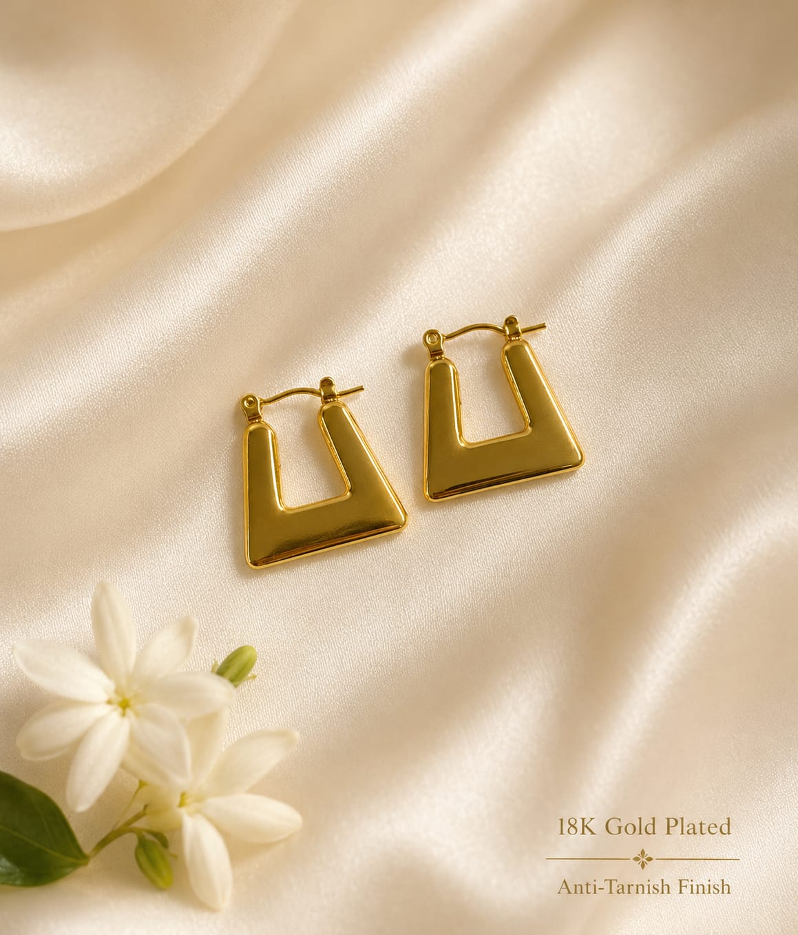Golden Square Luxe Hoop Earrings
