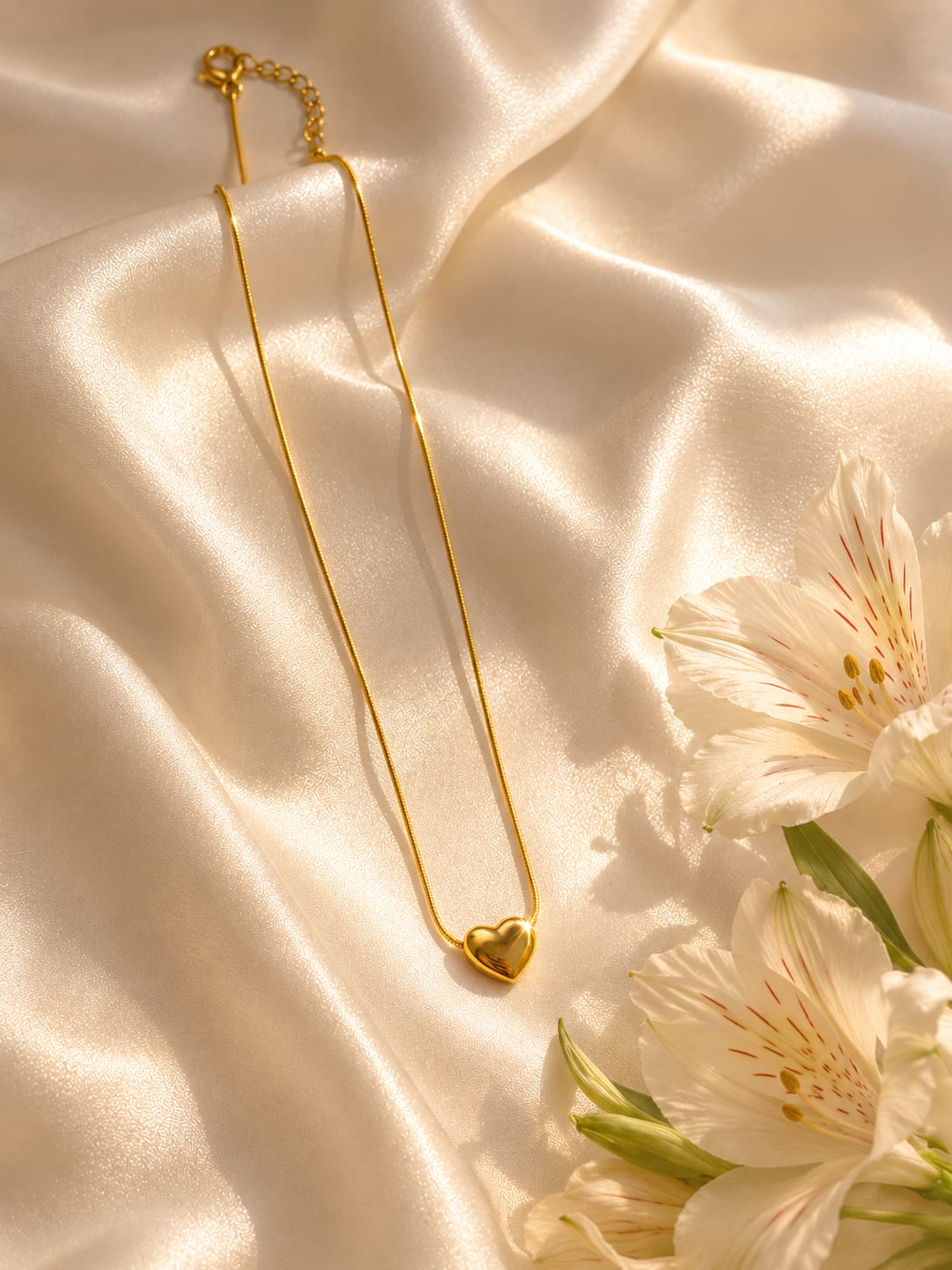 Golden Heart Charm Necklace