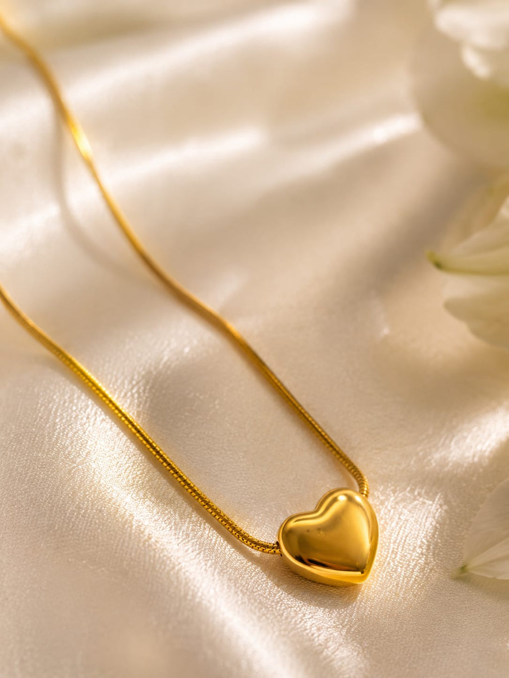 Golden Heart Charm Necklace