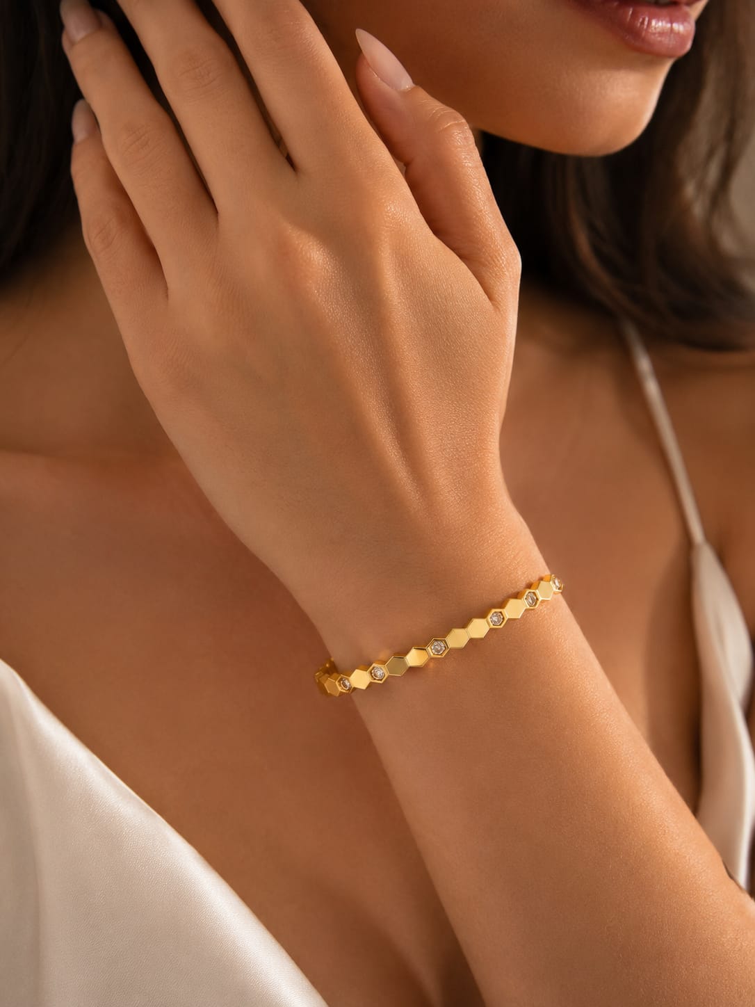 Golden Crystal Elegance Bracelet
