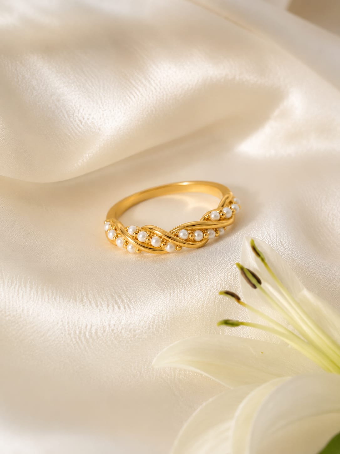 The Juliette Braided Pearl Ring