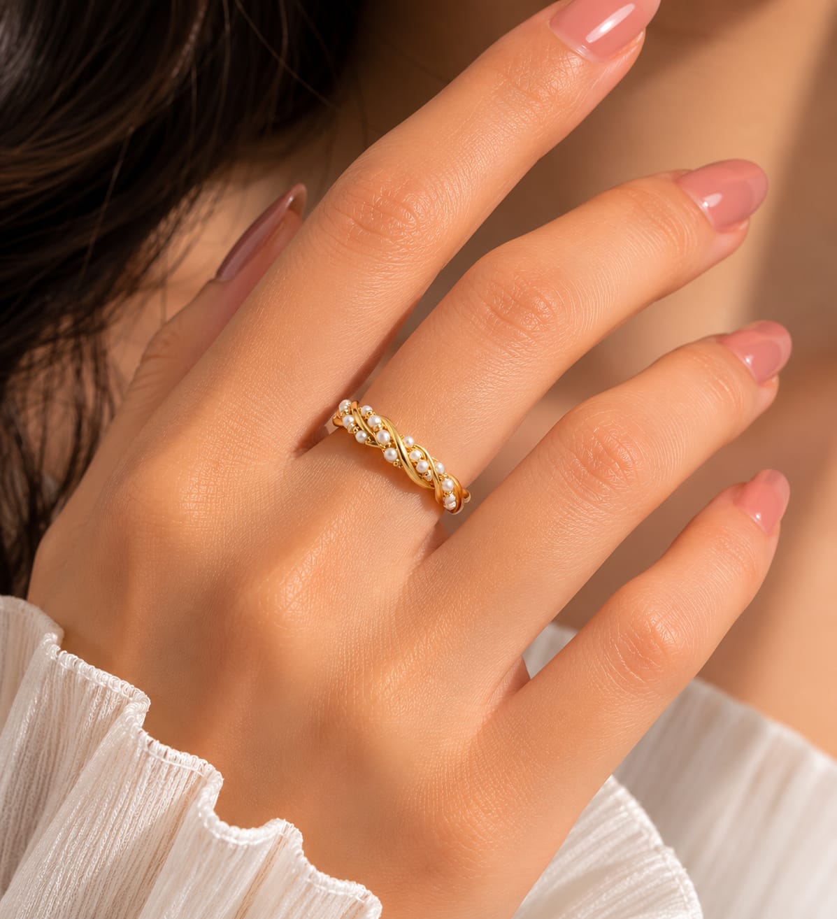 The Juliette Braided Pearl Ring