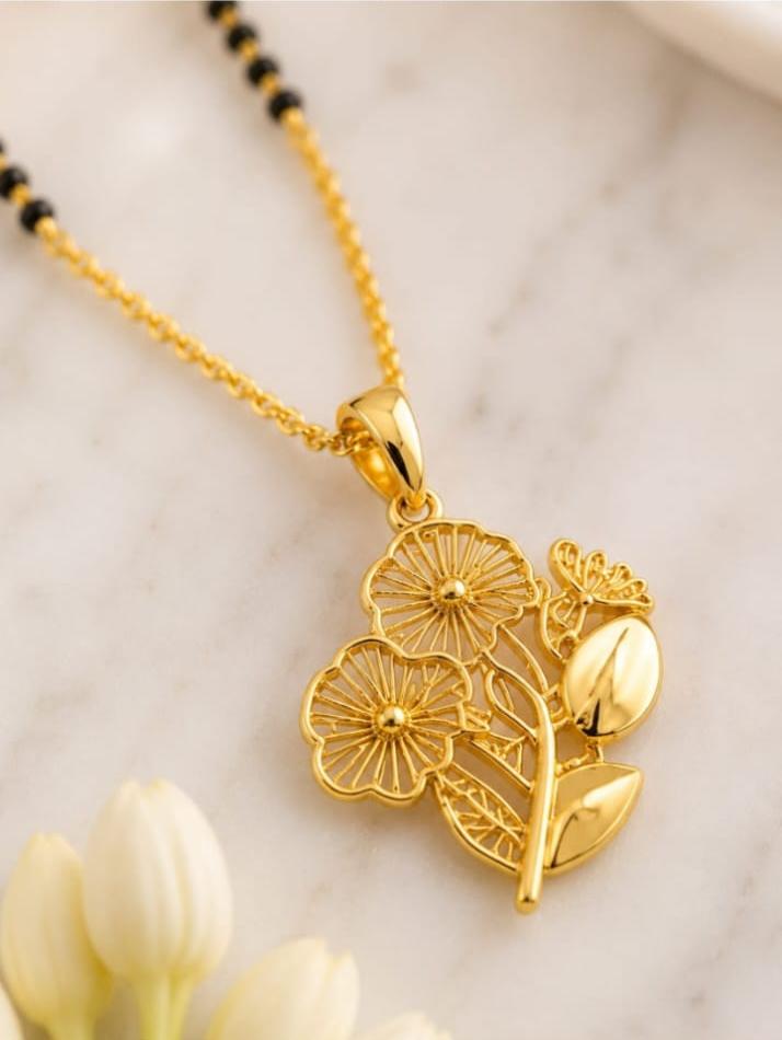 Floral Grace Mangalsutra Pendant Necklace