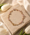 18K Gold Plated Anti-Tarnish Pink Crystal Vine Bracelet for Women | RIVAAZ ART