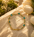 18K Gold Plated Anti-Tarnish Ocean Blue Crystal Vine Bracelet for Women | RIVAAZ ART