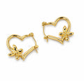 18K Gold-Plated Floral Heart Hoop Earrings | Anti-Tarnish Lightweight Earrings for Women