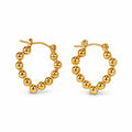 18K Gold-Plated Beaded Hoop Earrings | Anti-Tarnish Minimal Gold Hoops for Women